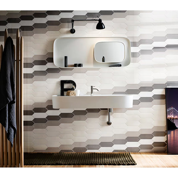 Modamo Glossy Tender Grey 3-inch x 12-inch Picket Ceramic Wall Tile (11.79 sq.ft./Case)