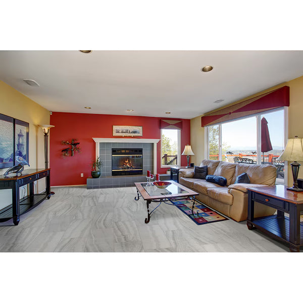 MSI Stone ULC Matrix Grey Porcelain Tile 12 inch x 24 inch Polished Finish 0.38 inch Thickness Floor and Wall Tile