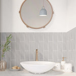 Load image into Gallery viewer, Modamo Santa Clara Matte Grey 3 inch x 12 inch Ceramic Wall Tile – 6 sq. ft. per Case, Matte Brick Look Finish