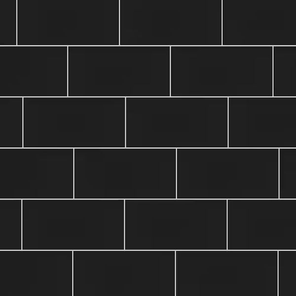 Merola Tile Crown Heights Matte Black 3 inch x 6 inch Ceramic Wall Tile 5.72 sq. ft./case – Textured Matte Subway Finish