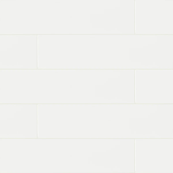 Blanc 4 in. x 16 in. Glossy Ceramic Subway Tile