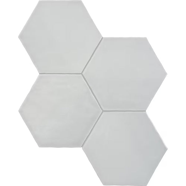 Anatolia Teramoda Silver Hexagon Glossy Pressed Ceramic Wall Tile 6 inch – 6.67 sq.ft./case Glossy Silver