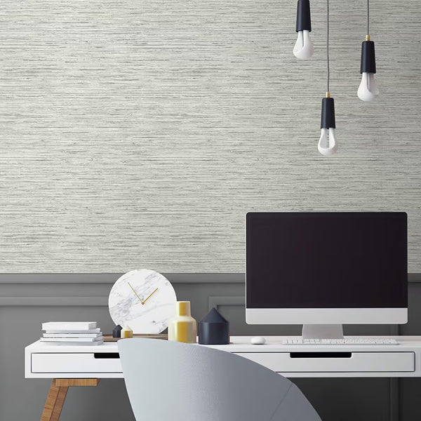 RoomMates Grasscloth Grey Peel & Stick Wallpaper