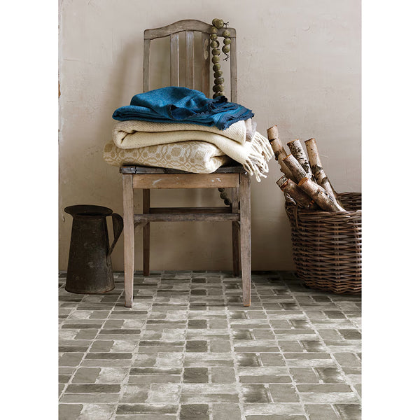 FloorPops Harvard Brick Grey 12-in x 12-in Vinyl Peel & Stick Floor Tiles (20 sq.ft/case)