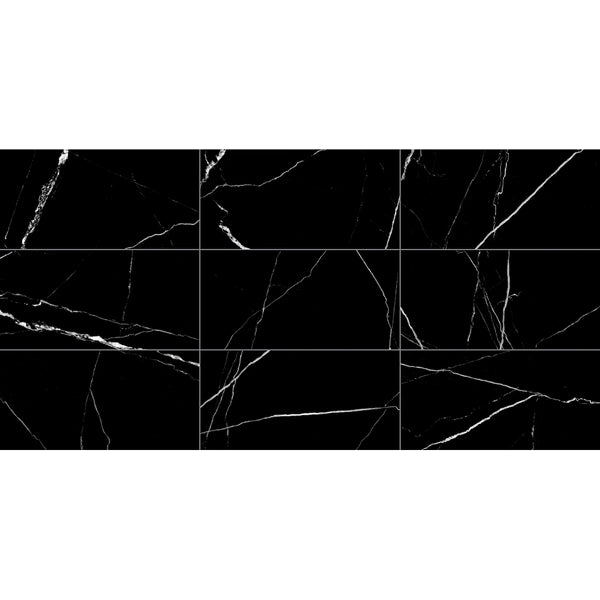Anatolia Noir Abyss Porcelain Tile 0.34 inch Thickness 12 inch Width Matte Rectified 12 inch x 24 inch Floor and Wall Tile