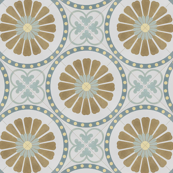 Merola Tile Revival Ring 7-3/4 inch x 7-3/4 inch Ceramic Floor and Wall Tile – 0.25 inch Thick, 10.75 sq ft per Case, Glazed Textured Finish, Heavy Traffic PEI 4 Square Tile