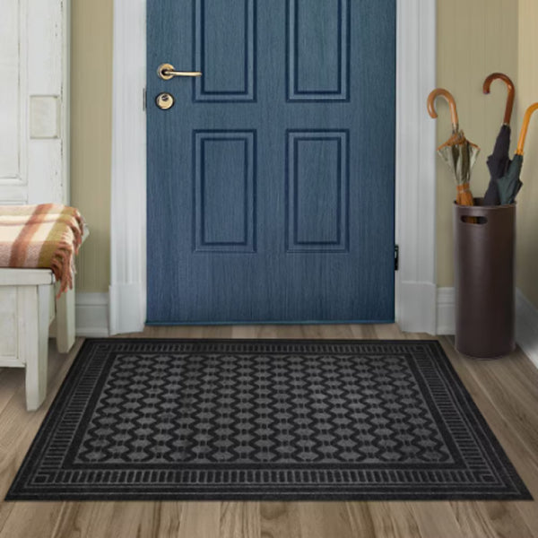TrafficMaster Glenboro Black 3 ft. x 4 ft. Embossed Rectangular Door Mat