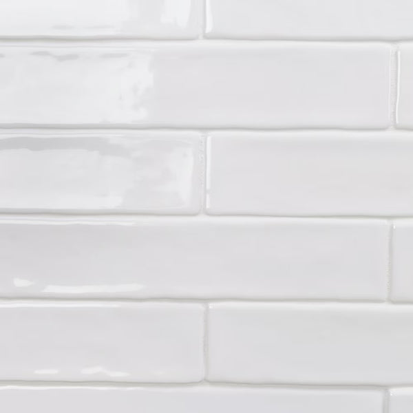 Ivy Hill Tile Newport White Polished Ceramic Subway Wall Tile 2 inch x 10 inch x 11mm – 5.38 Sq.Ft./Case High-Gloss White