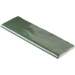 Load image into Gallery viewer, Ivy Hill Tile Kingston Green 3 inch x 8 inch Polished Ceramic Bullnose Wall Tile Trim – Glazed Classic Decorative Edge Trim Tile