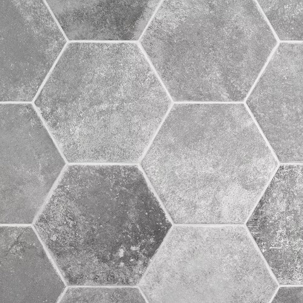 Ivy Hill Tile Hayes Gris Porcelain Tile – 0.31 inch Thick, 8 inch x 9.44 inch, 9.84 sq.ft/Case – Matte Hexagon Italian Style Finish