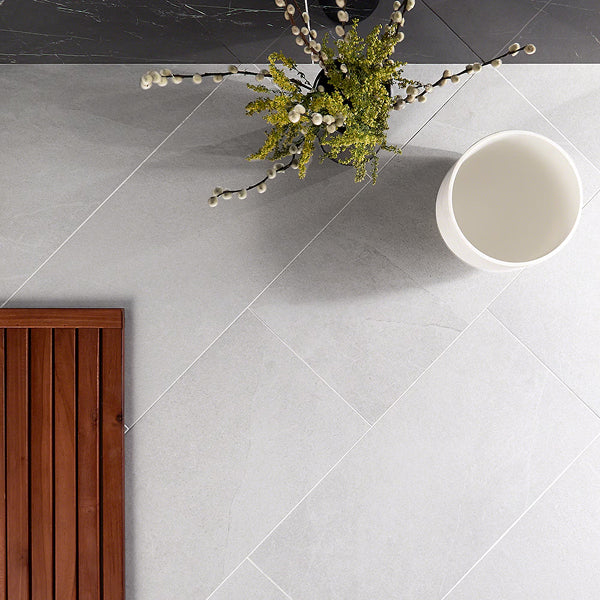 Ivy Hill Tile Copley Bianco Porcelain Tile – 0.39 inch Thick, 12 inch x 24 inch, 11.62 sq.ft/Case – Matte Stone Look Finish