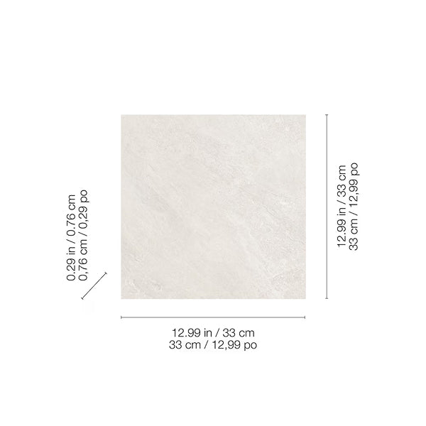 Anatolia Lumino Ivory Porcelain Tile – 0.3 inch Thick, 13 inch x 13 inch, 12.92 sq.ft/Case – Matte Pressed Glazed Natural Stone Look