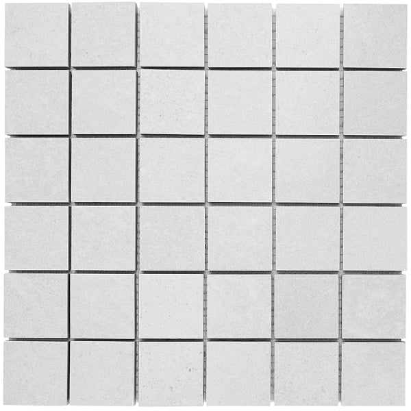 Ivy Hill Tile Copley Bianco Porcelain Mosaic Tile 0.39 inch Thick 12 inch x 12 inch 5.82 sq ft/case Matte
