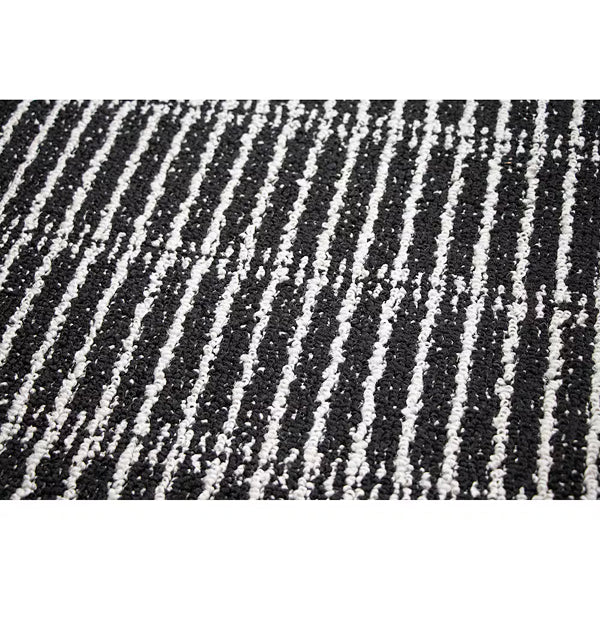 StyleWell Acton 2 ft x 5 ft Polypropylene Loop Yarn with Non-Slip Backing Black Doormat