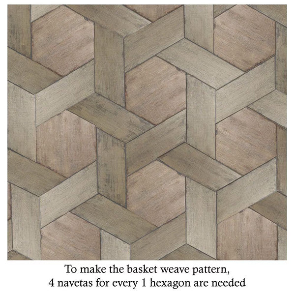 Merola Tile Retro Hex Terra Porcelain Tile 14.13 inch x 16.25 inch – 11.05 sq. ft. per Case Matte Wood Look Finish