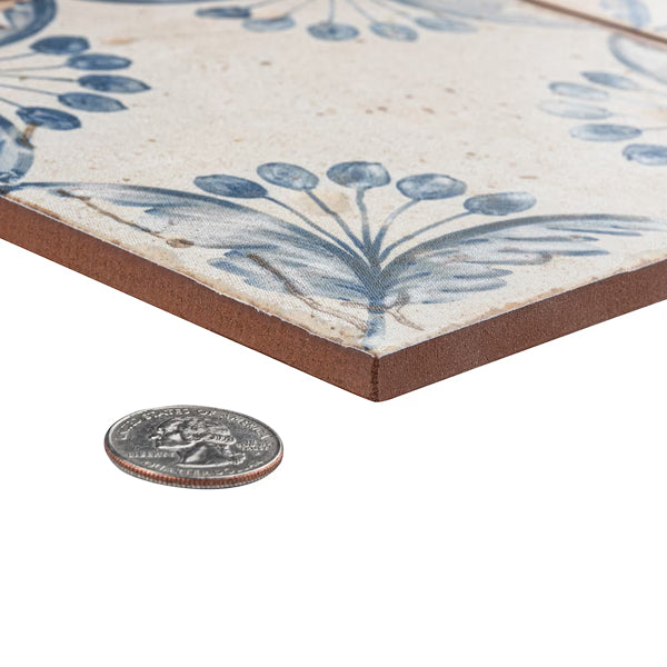 Merola Tile Artisan Oldker 13 inch x 13 inch Ceramic Floor and Wall Tile – 12.0 sq. ft. per Case, Matte Textured Vintage Finish