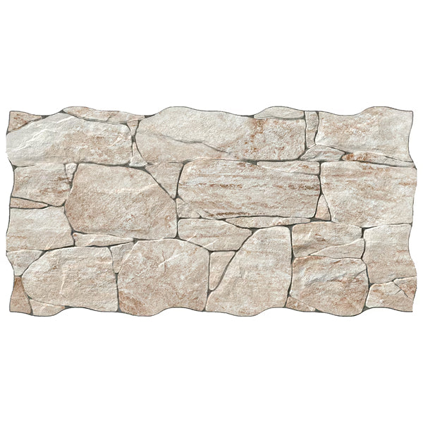 Merola Tile Caldera Roques Sand Porcelain Tile 0.38 inch Thickness 12.63 inch Width 11.2 sq. ft. Coverage Matte Textured Stone Look Floor and Wall Tile