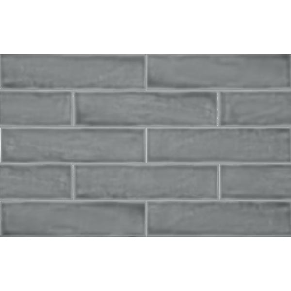 Anatolia Teramoda Charcoal 3 inch x 12 inch Glossy Pressed Glazed Ceramic Wall Tile – 10.66 Sq. Ft. Coverage per Case