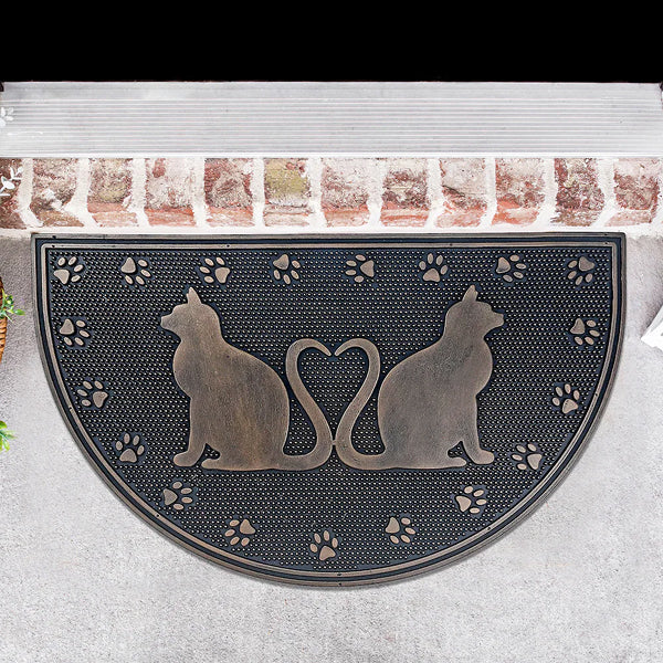 IH Casa Decor Casa Modern 18-Inch x 30-Inch Rubber Mat Halfmoon Lover Cats