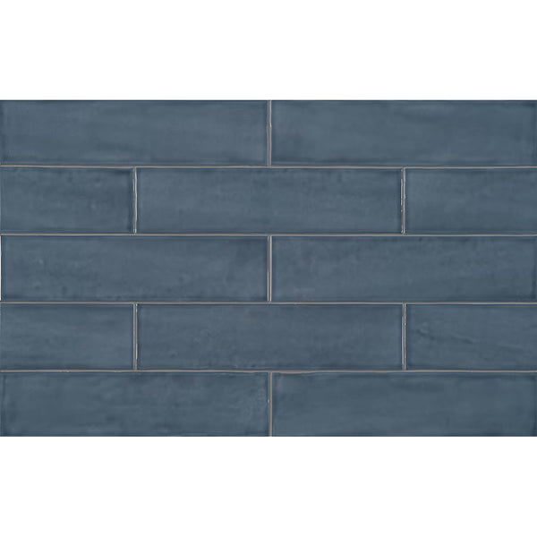 Anatolia Aura Indigo Glossy Pressed Ceramic Wall Tile 0.34 inch Thick 2.95 inch W 10.66 sq ft/case