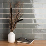 Load image into Gallery viewer, Merola Tile Chester Grey Ceramic Wall Tile 0.4 inch Thick 3 inch Wide 5.72 sq ft/case Glossy Subway Finish
