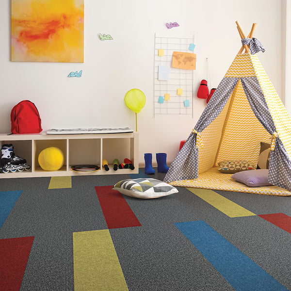 Foss Floors Premium Self-Stick Accents Goldenrod 9 in. x 36 in. Carpet Tile Planks (8 Tiles / 18 sq. ft.)