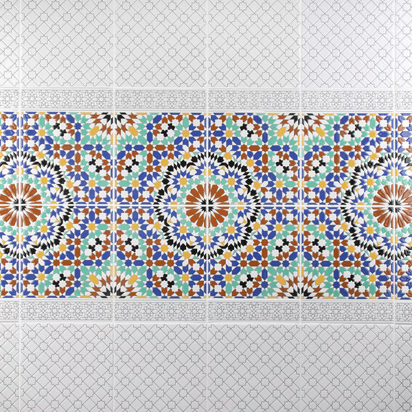 Merola Tile Sevillano Andalusia Ceramic Wall Tile 0.29 inch Thick 7.88 inch Wide 11.46 sq. ft. per Case – Glazed High Sheen Patterned Finish