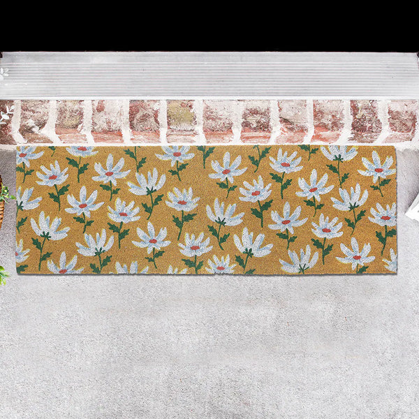 IH Casa Decor Casa Modern 16-Inch x 48-Inch Coir Door Mat Shasta Daisy