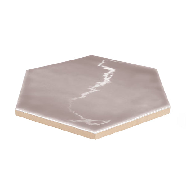 Carrelage mural en céramique compressé Anatolia Teramoda Petal Hexagone Brillant 15,24 cm – 0,62 m²/caisse Rose pâle brillant