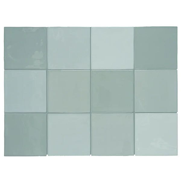 Anatolia Moroccan Sage Glossy Pressed Ceramic Wall Tile 0.35 inch Thick 5 inch Wide 12.16 sq ft/case Glossy Finish