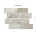 Charger l'image dans la visionneuse de galerie, Smart Tiles Peel and Stick Backsplash Metro Cologne Tiles, Ceramic Look, 11.56in x 8.38in, Beige, 4-Pack