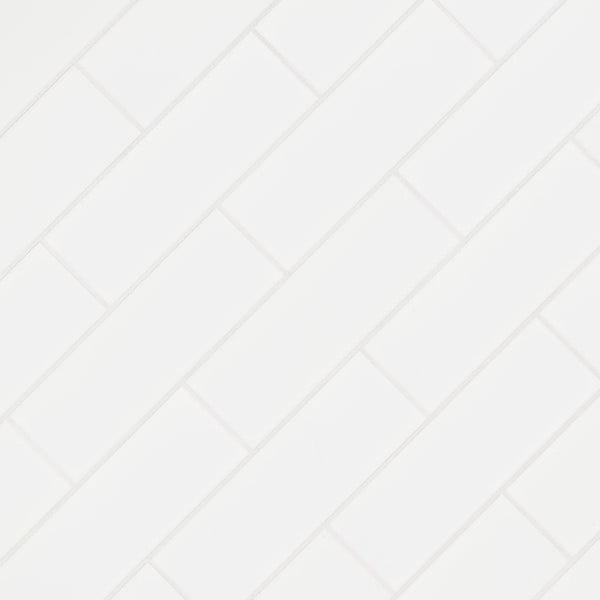 Illume Cloud White 4 in. x 12 in. Glossy Ceramic Subway Wall Tile