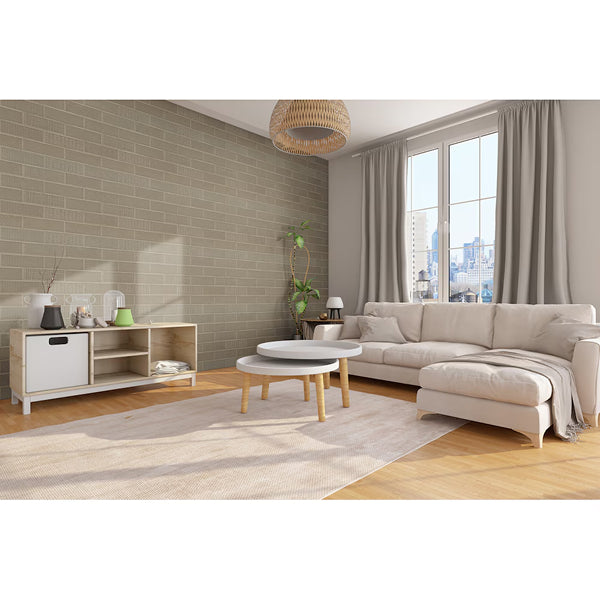 MSI Stone ULC Citylights Warm Concrete 3D Ceramic Tile 0.31 inch Thickness 4 inch Width 9.9 sq. ft. Coverage Glossy Finish Wall Tile