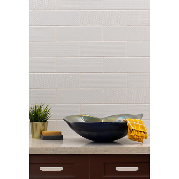 MSI Stone ULC Citylights 3D Mix Glossy Ceramic Tile 0.31 inch Thickness 4 inch Width 9.9 sq. ft. Coverage Wall Tile