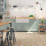 Charger l'image dans la visionneuse de galerie, Merola Tile Kings Clay Blossom 17.63 inch x 17.63 inch Ceramic Floor and Wall Tile 10.95 sq ft/case – Vintage Pattern Matte Finish