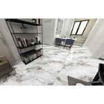 Load image into Gallery viewer, Grizzly Surfaces Florence Galaxy Porcelain Tile 24 inch x 48 inch 16 sq. ft./case Polished Rectified Marble Look Glossy Finish