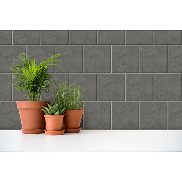 Mono Serra Totem Black Porcelain Tile 4 inch x 4 inch 5.56 sq. ft./case Matte Small Format Modern Finish