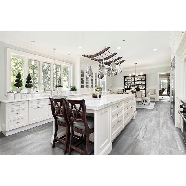 Anatolia Fragment Grey Porcelain Tile 0.35 inch Thickness 12 inch Width 16 sq. ft. Coverage Matte Stone Look Floor and Wall Tile