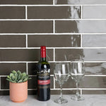 Load image into Gallery viewer, Merola Tile Chester Grafito Ceramic Wall Tile 0.38 inch Thick 3 inch Wide 5.72 sq ft/case Glossy Subway Finish
