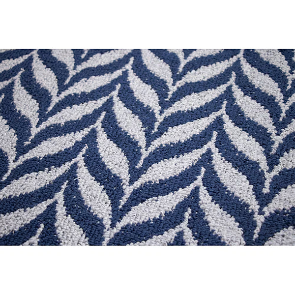 StyleWell Carleton 3 ft. x 6 ft. Polypropylene Loop Yarn Blue/Grey Doormat with Non-Slip Backing – Indoor Runner Mat