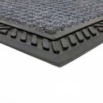 Charger l'image dans la visionneuse de galerie, StepGuard 24 inch x 35 inch Grey Rectangular Polyester Doormat with Tribal Rubber Border – Non-Slip Indoor Outdoor Entrance Mat