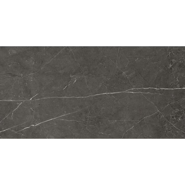 Anatolia Trentino Graphite Porcelain Tile 12 inch x 24 inch 15.5 sq. ft./case Polished Rectified Marble Look Glossy Finish