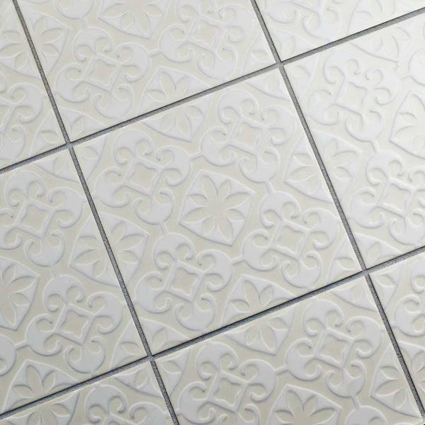 Merola Tile Triplex Valverde White 7-3/4 inch x 7-3/4 inch Ceramic Wall Tile (11.11 sq. ft./Case) – Textured Semi-Gloss Finish
