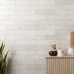 Load image into Gallery viewer, Ivy Hill Tile Mandalay White 2.95 inch x 11.81 inch Polished Ceramic Wall Tile 0.34 inch Thick 5.38 sq ft/case Textured Polished Finish
