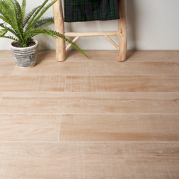 Ivy Hill Tile Montgomery Maple Porcelain Tile 0.39 inch Thick 8 inch x 48 inch 15.49 sq ft/case Matte Wood Look