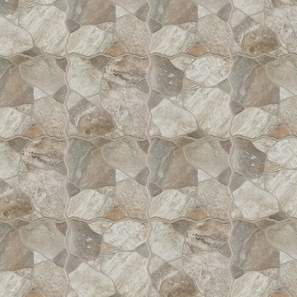 Merola Tile Canet Gris Porcelain Floor and Wall Tile 17 inch x 17 inch 12.24 sq. ft./Case Matte Textured Stone Look Square Tile