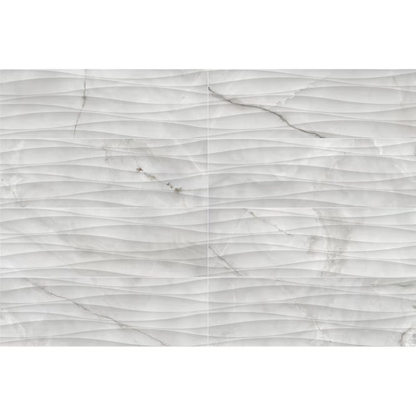 Anatolia Raffino Onyx Suave Curva Matte Rectified Ceramic Wall Tile 0.39 inch Thick 12.01 inch Wide 14.53 sq. ft. per Case – Matte Marble Look 3D Finish