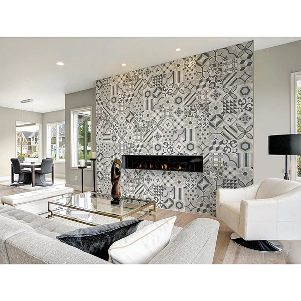 Anatolia Artisano Noce Deco Blend Porcelain Tile 8 inch x 8 inch 7.32 sq. ft./case Matte High Definition Decorative Finish