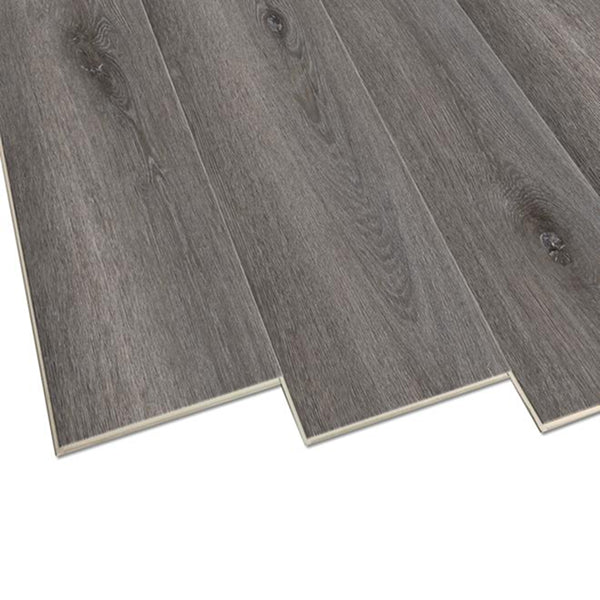 Multiclic Vinyl Flooring Interlocking Planks 5.7 mm Thick x 7.1 inch Wide x 18.91 sq ft per Carton Low Gloss Finish – Graphite Grey Oak