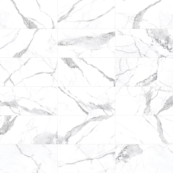 Anatolia Statuario 12 inch x 24 inch Polished Rectified Porcelain Tile Marble Look